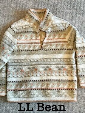 L.L. Bean Signature Sherpa Quarter Zip Sweater